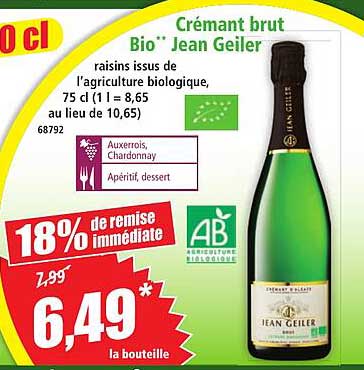 Crémant brut Bio** Jean Geiler