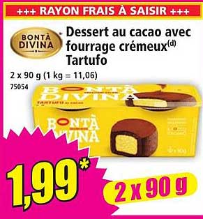 Dessert au cacao avec fourrage crémeux(d) Tartufo