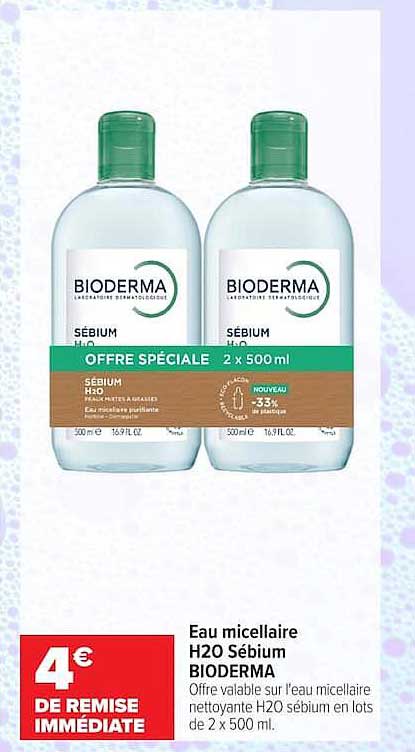 Eau micellaire H2O Sébium BIODERMA