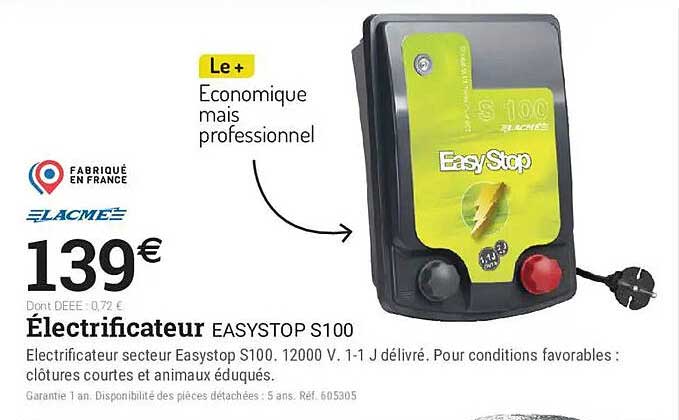 Electrificateur EASYSTOP S100