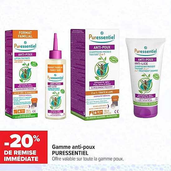 Gamme anti-poux PURESSENTIEL