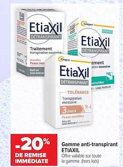 Gamme anti-transpirant ETIAXIL