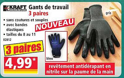 Gants de travail 3 paires