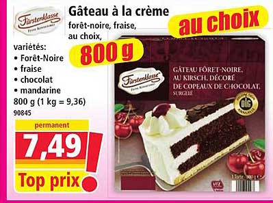 Gâteau à la crème forêt-noire, fraise, au choix, 800 g