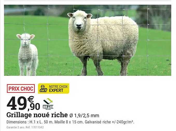 Grillage noué riche ø 1,9/2,5 mm