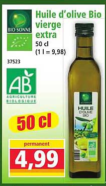 Huile d'olive Bio vierge extra 50 cl (1 l = 9,98)