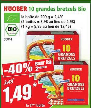 HUOBER 10 grandes bretzels Bio