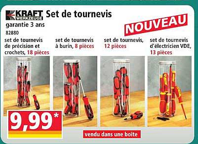 KRAFT Set de tournevis garantie 3 ans