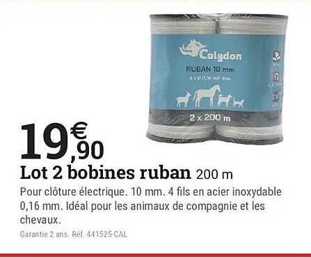 Lot 2 bobines ruban 200 m