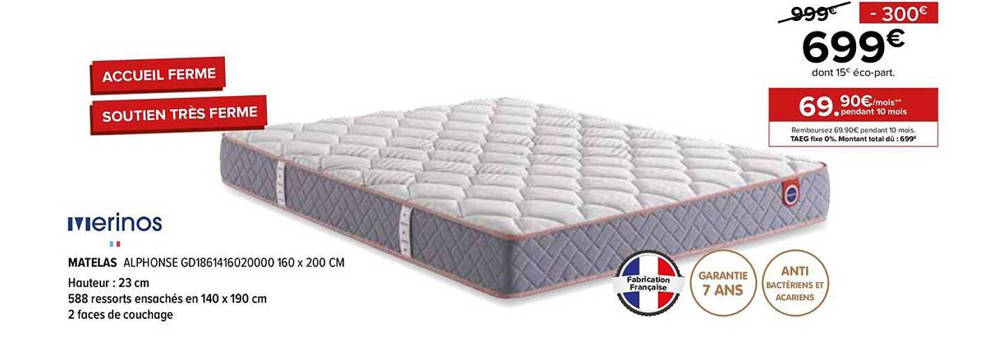 MATELAS ALPHONSE GD1861416020000 160 x 200 CM