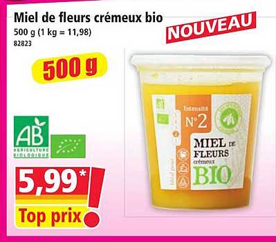 Miel de fleurs crémeux bio