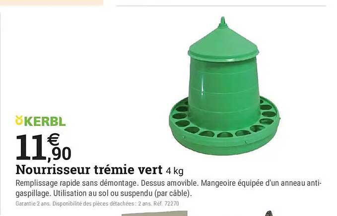 Nourrisseur trémie vert 4 kg