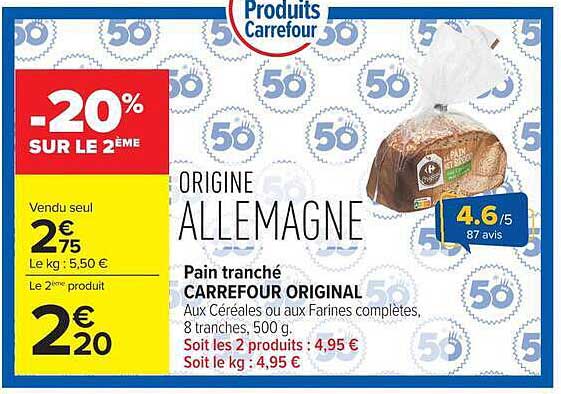 Pain tranché CARREFOUR ORIGINAL