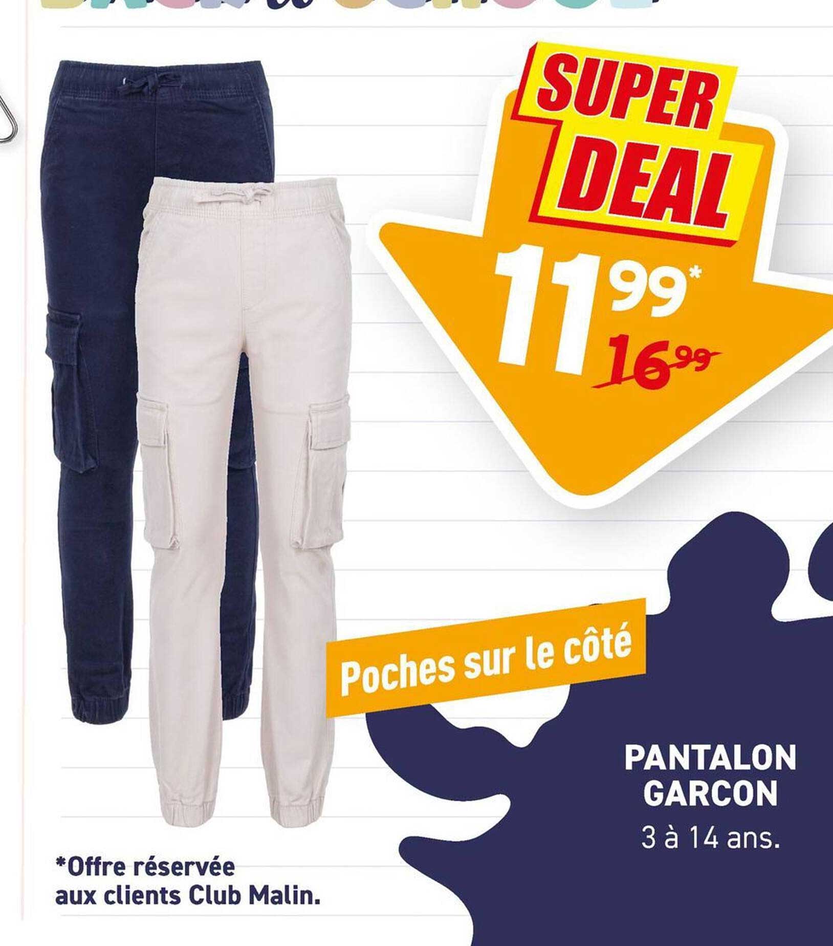 PANTALON GARCON 3 à 14 ans.