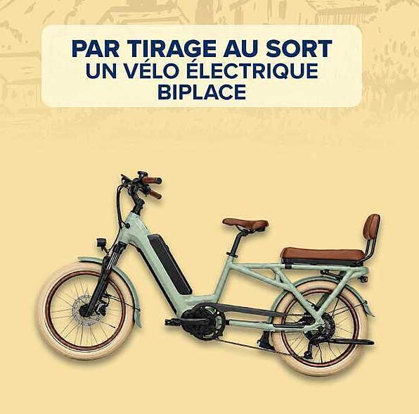 PAR TIRAGE AU SORT UN VÉLO ÉLECTRIQUE BIPLACE