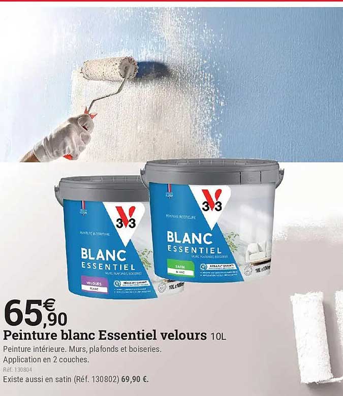 Peinture blanc Essentiel velours 10L