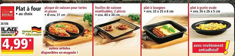 Plat à four à choix