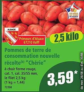 Pommes de terre de consommation nouvelle récolte(b) "Chérie"