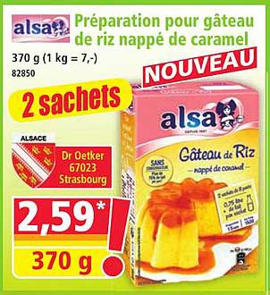 Préparation pour gâteau de riz nappé de caramel
