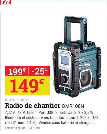 Radio de chantier DMR108N