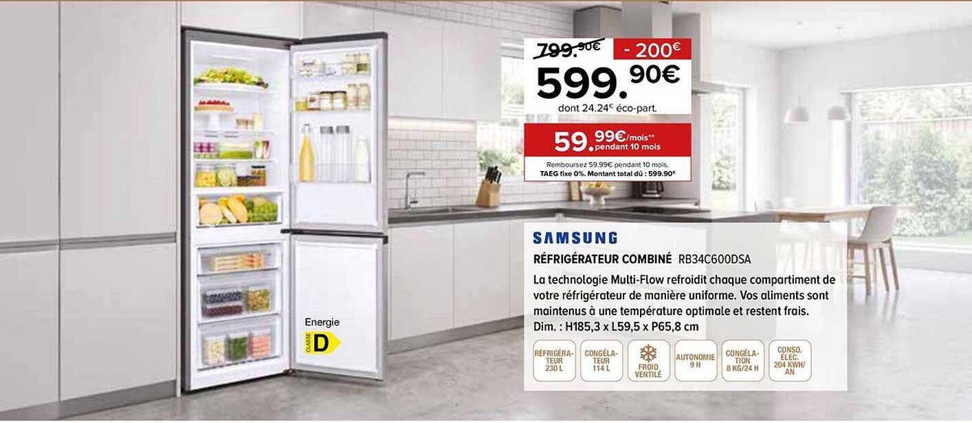 RÉFRIGÉRATEUR COMBINÉ RB34C600DSA