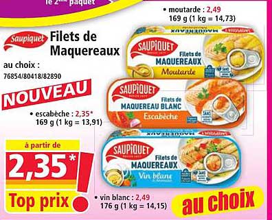 Saupiquet Filets de Maquereaux au choix