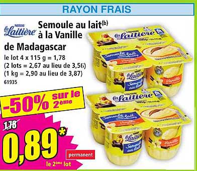 Semoule au lait à la Vanille de Madagascar