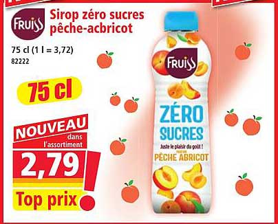 Sirop zéro sucres pêche-abricot