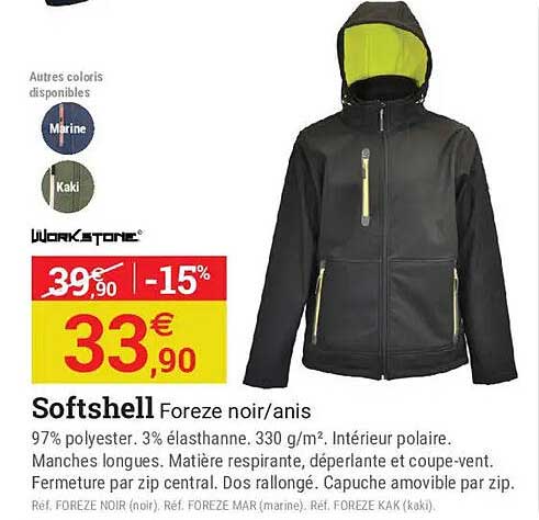 Softshell Foreze noir/anis