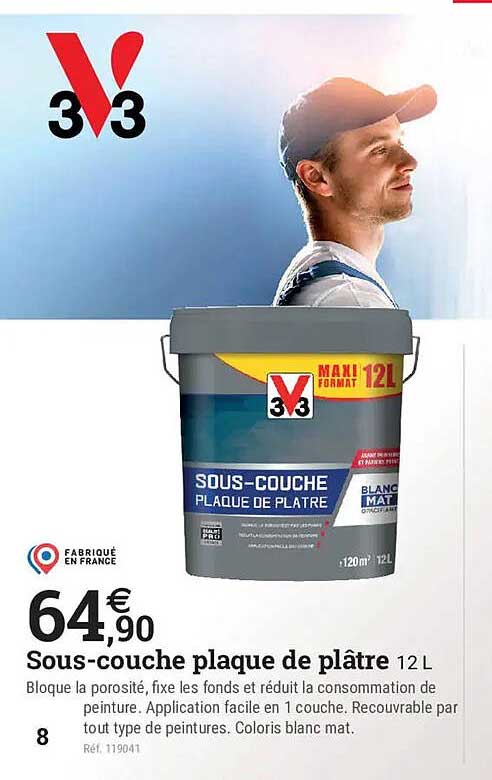 Sous-couche plaque de plâtre 12 L