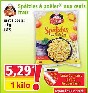 Spätzles à poêler(a) aux œufs frais