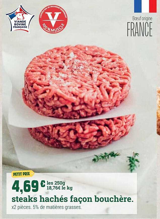 steaks hachés façon boucherie.