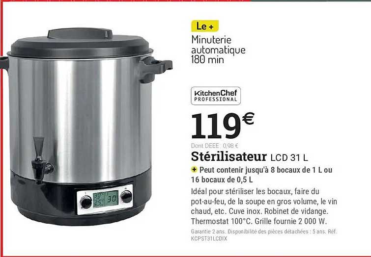 Stérilisateur LCD 31 L