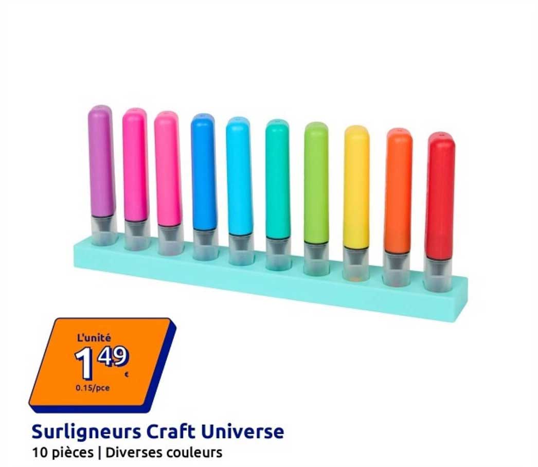 Surligneurs Craft Universe 10 pièces | Diverses couleurs