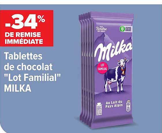 Tablettes de chocolat "Lot Familial" MILKA