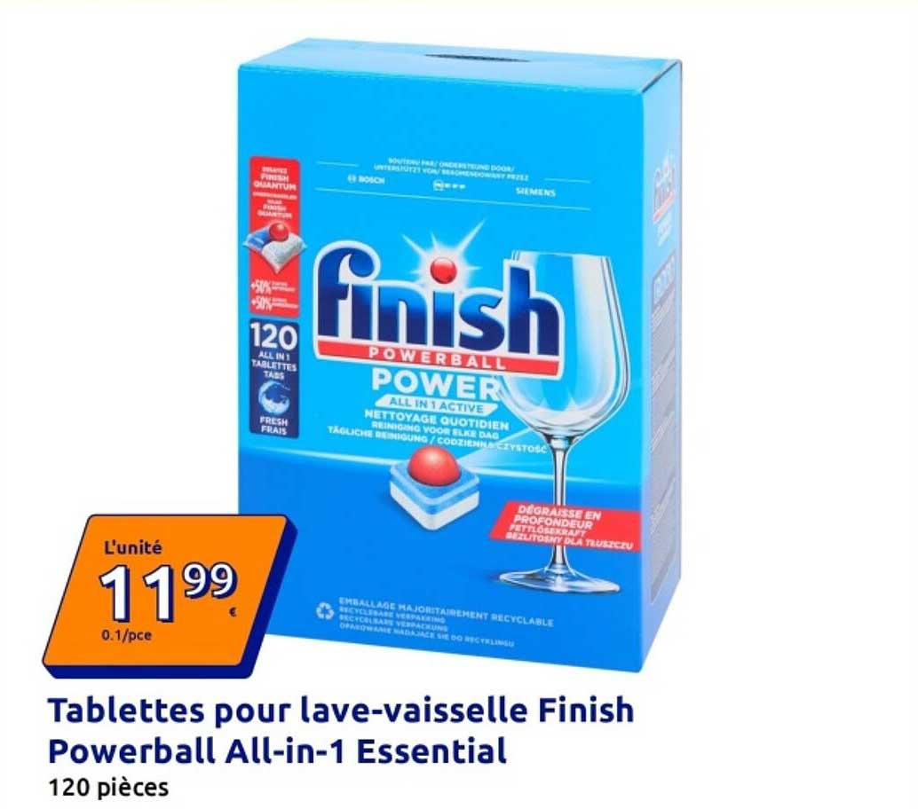 Tablettes pour lave-vaisselle Finish Powerball All-in-1 Essential