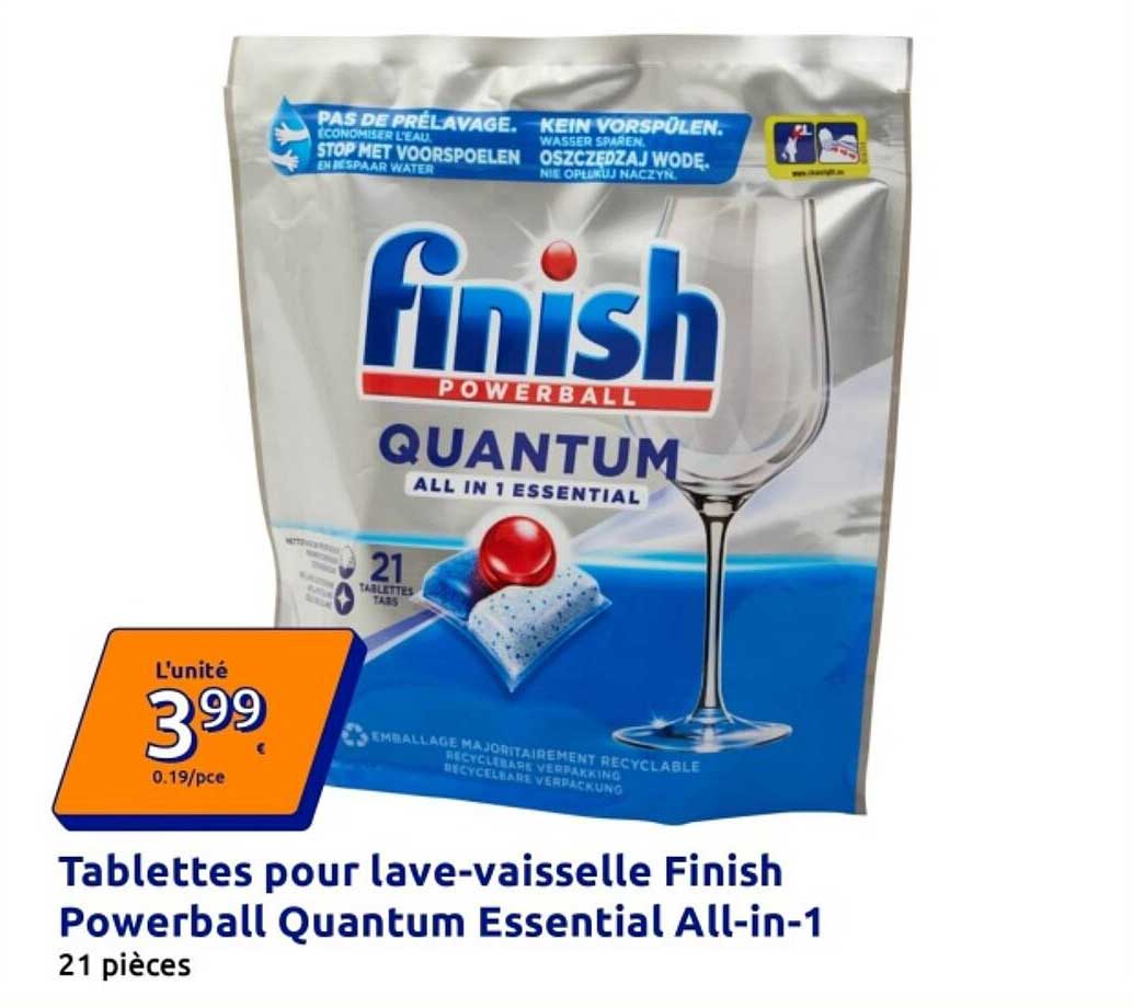 Tablettes pour lave-vaisselle Finish Powerball Quantum Essential All-in-1