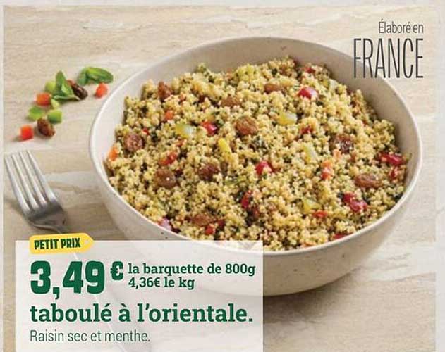 taboulé à l'orientale.