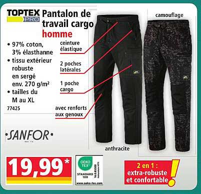 TOPTEX PRO Pantalon de travail cargo homme