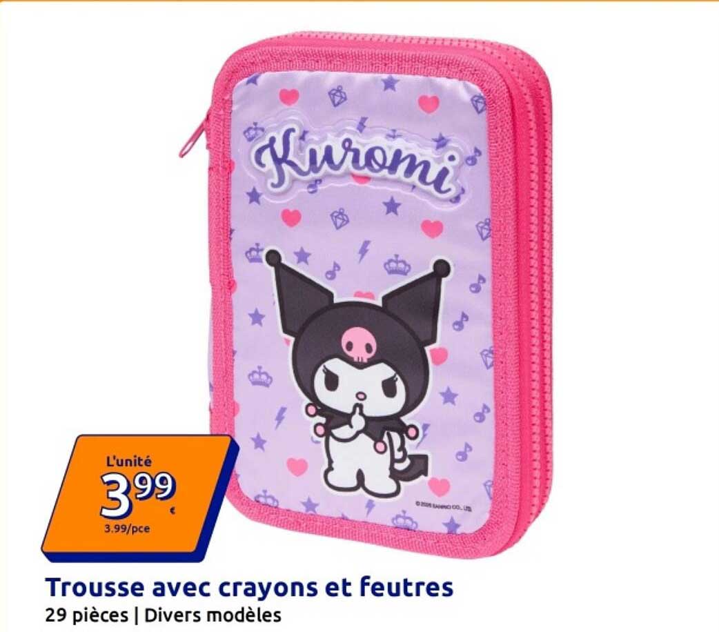 Trousse avec crayons et feutres