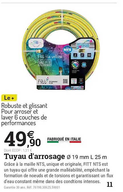 Tuyau d'arrosage Ø 19 mm L 25 m