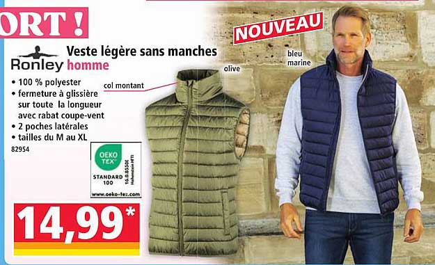 Veste légère sans manches Ronley homme