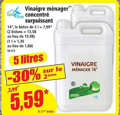 Vinaigre ménager concentré surpuissant