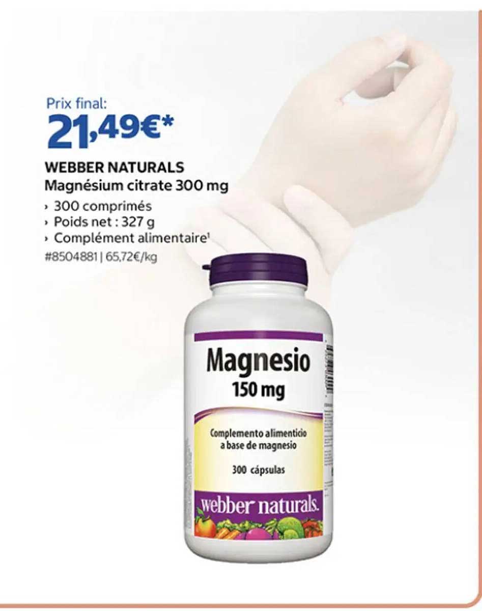 WEBBER NATURALS Magnésium citrate 300 mg