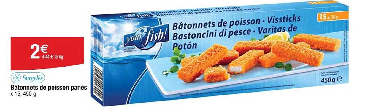 Bâtonnets de poisson panés