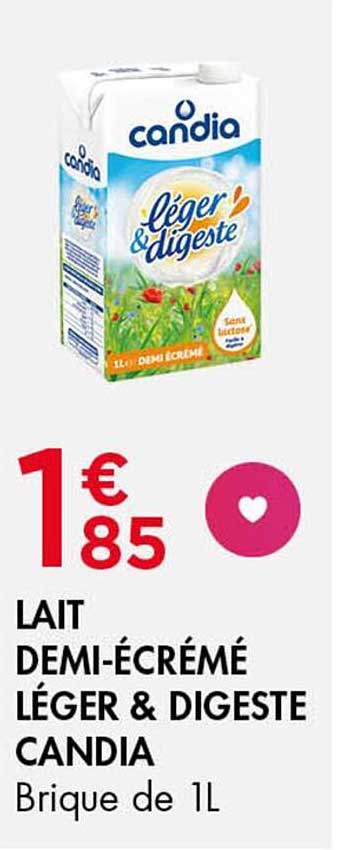 LAIT DEMI-ÉCRÉMÉ LÉGER & DIGESTE CANDIA
