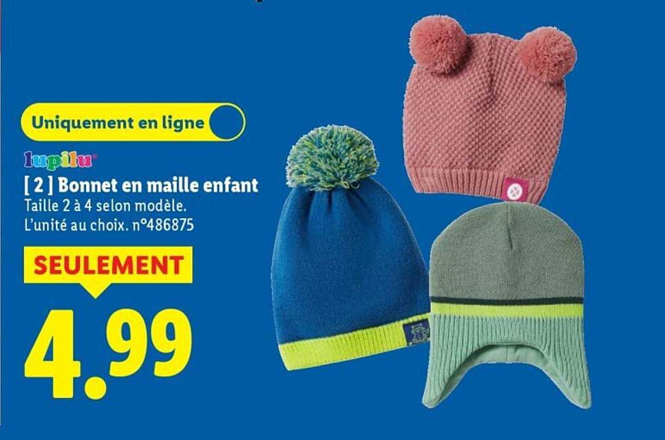 [2] Bonnet en maille enfant