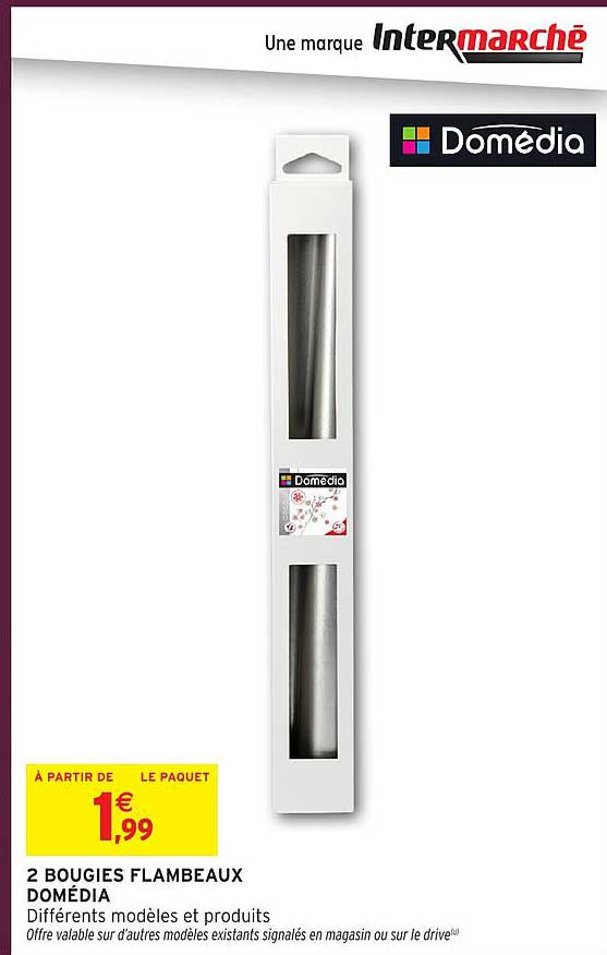 2 BOUGIES FLAMBEAUX DOMÉDIA