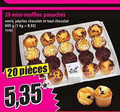 20 mini-muffins panachés