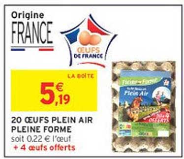 20 ŒUFS PLEIN AIR PLEINE FORME